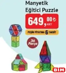 MANYETİK EĞİTİCİ PUZZLE 36 PARÇA